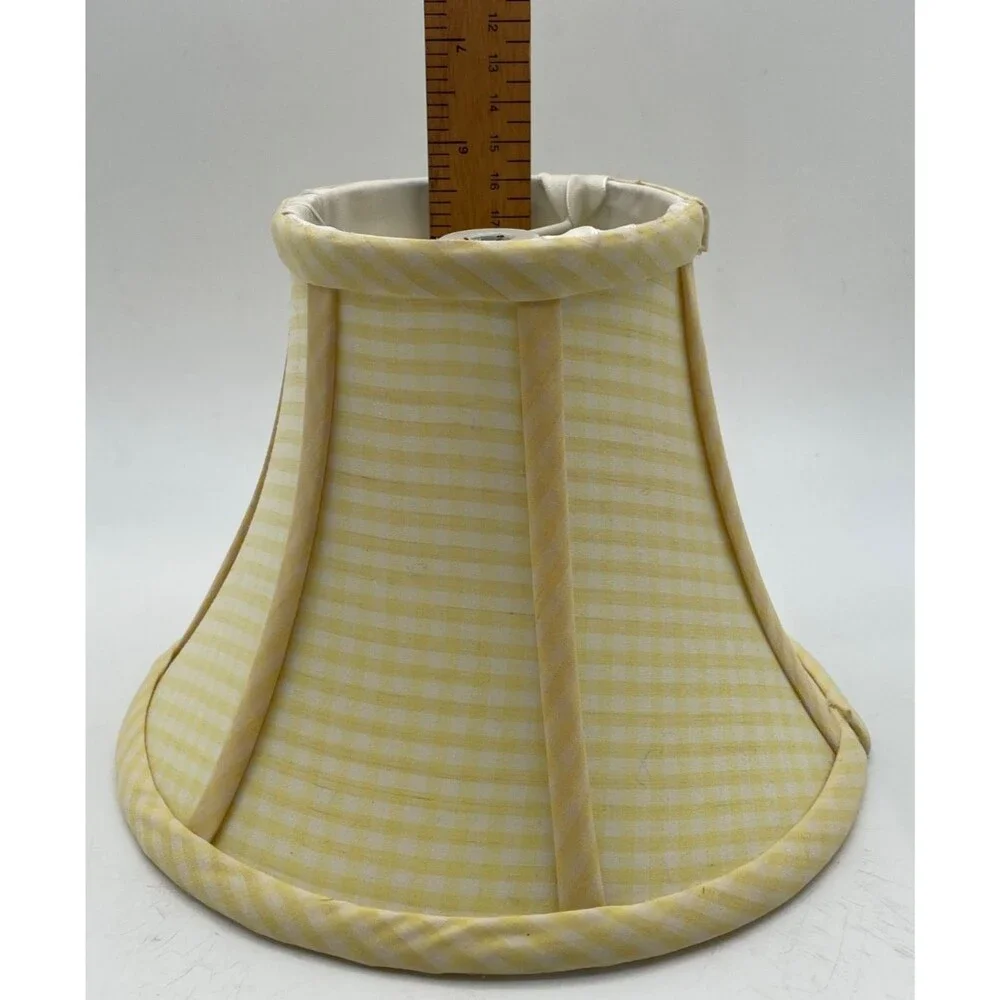 Pottery Barn Kids Yellow Gingham Bell Lamp Shade 6” Height 8” Width